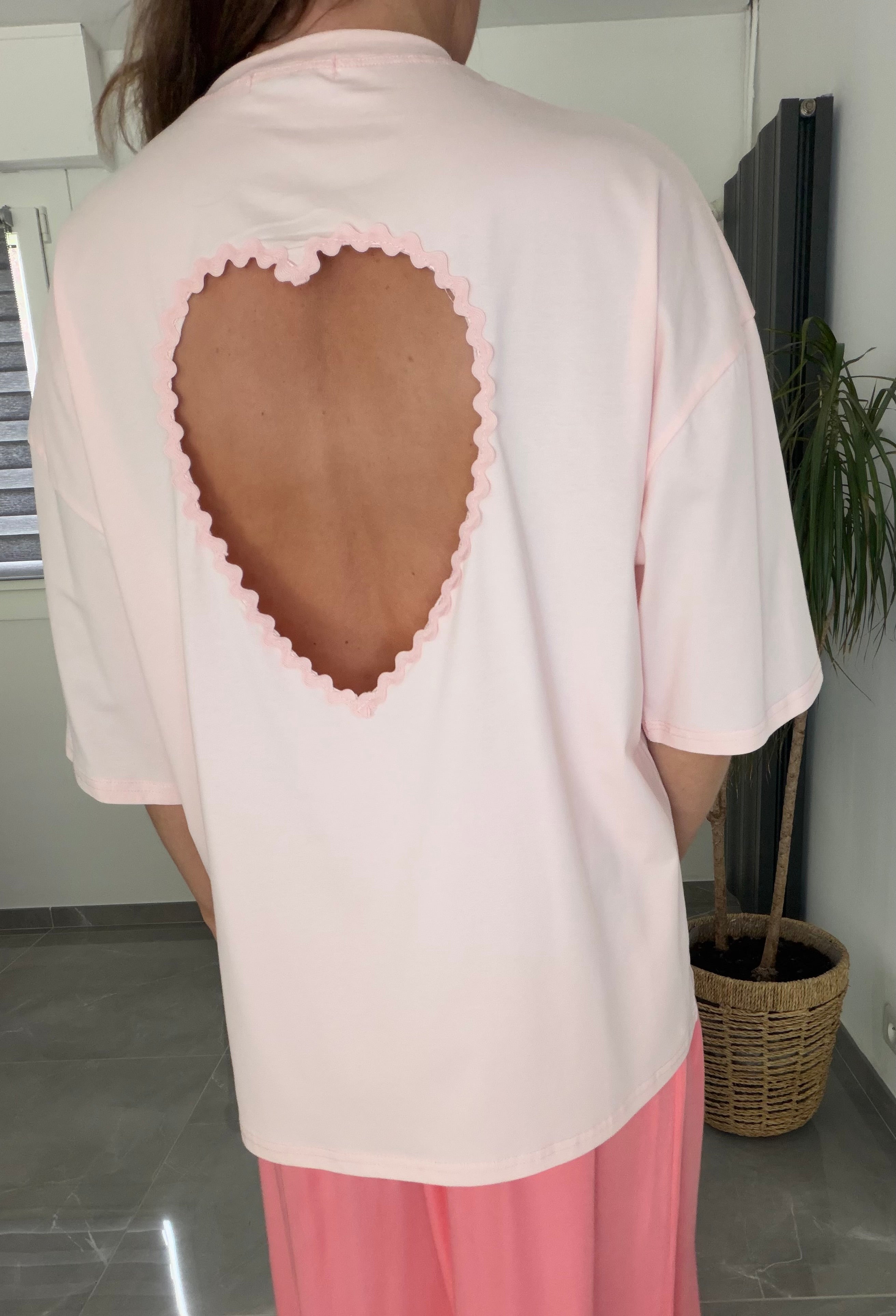 T-shirt cœur rose