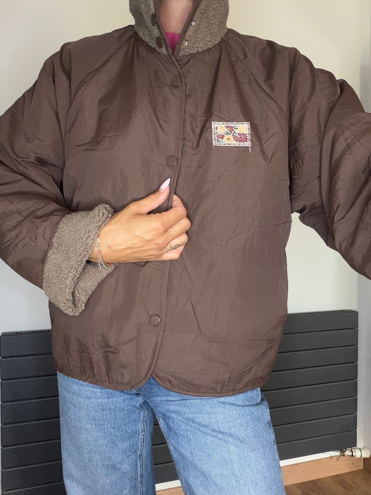 Veste réversible marron