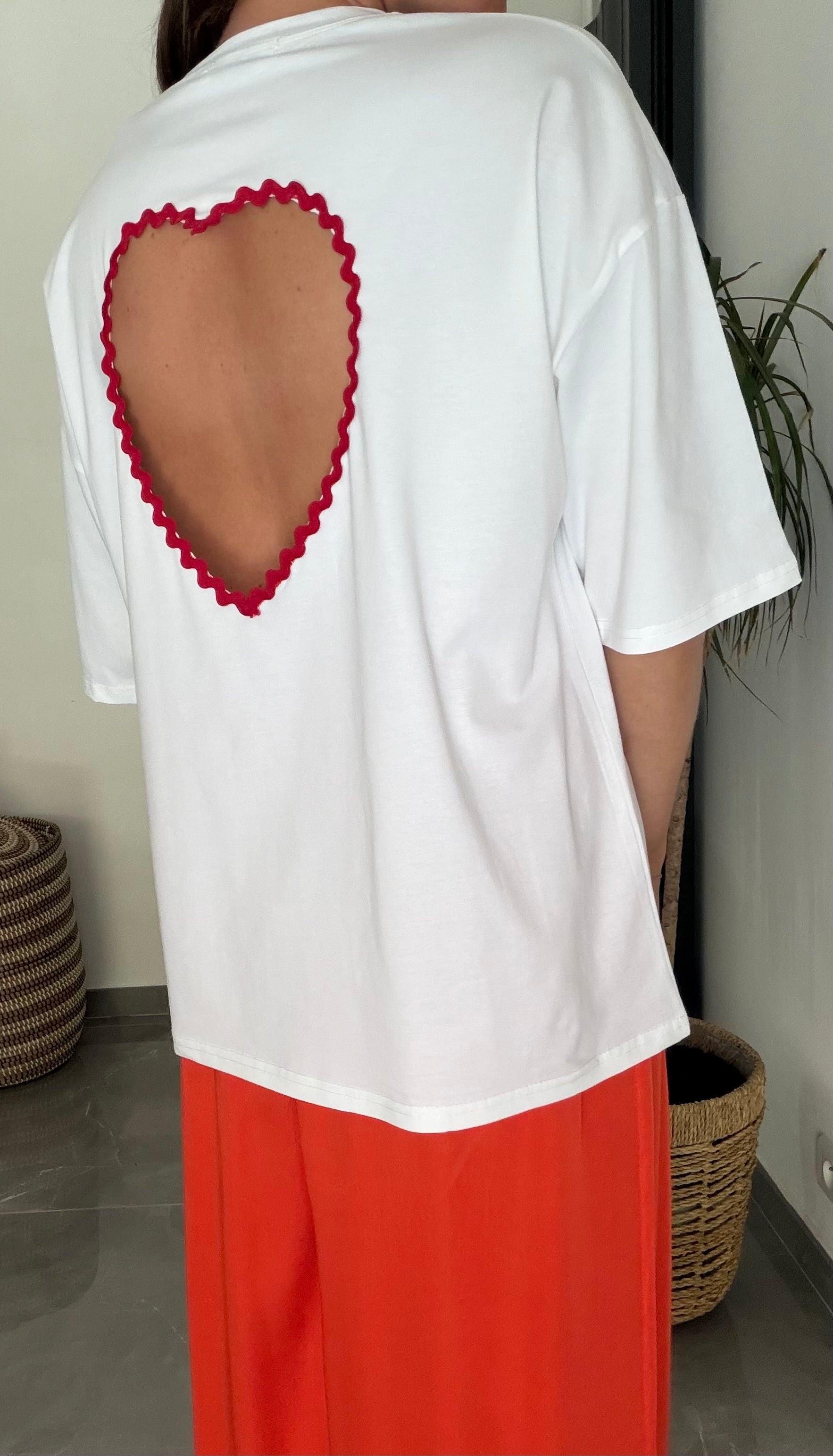 T-shirt blanc cœur