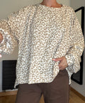 Pull oversize imprimé léopard