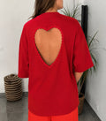 T-shirt cœur dos rouge