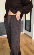 Pantalon léopard marron foncé
