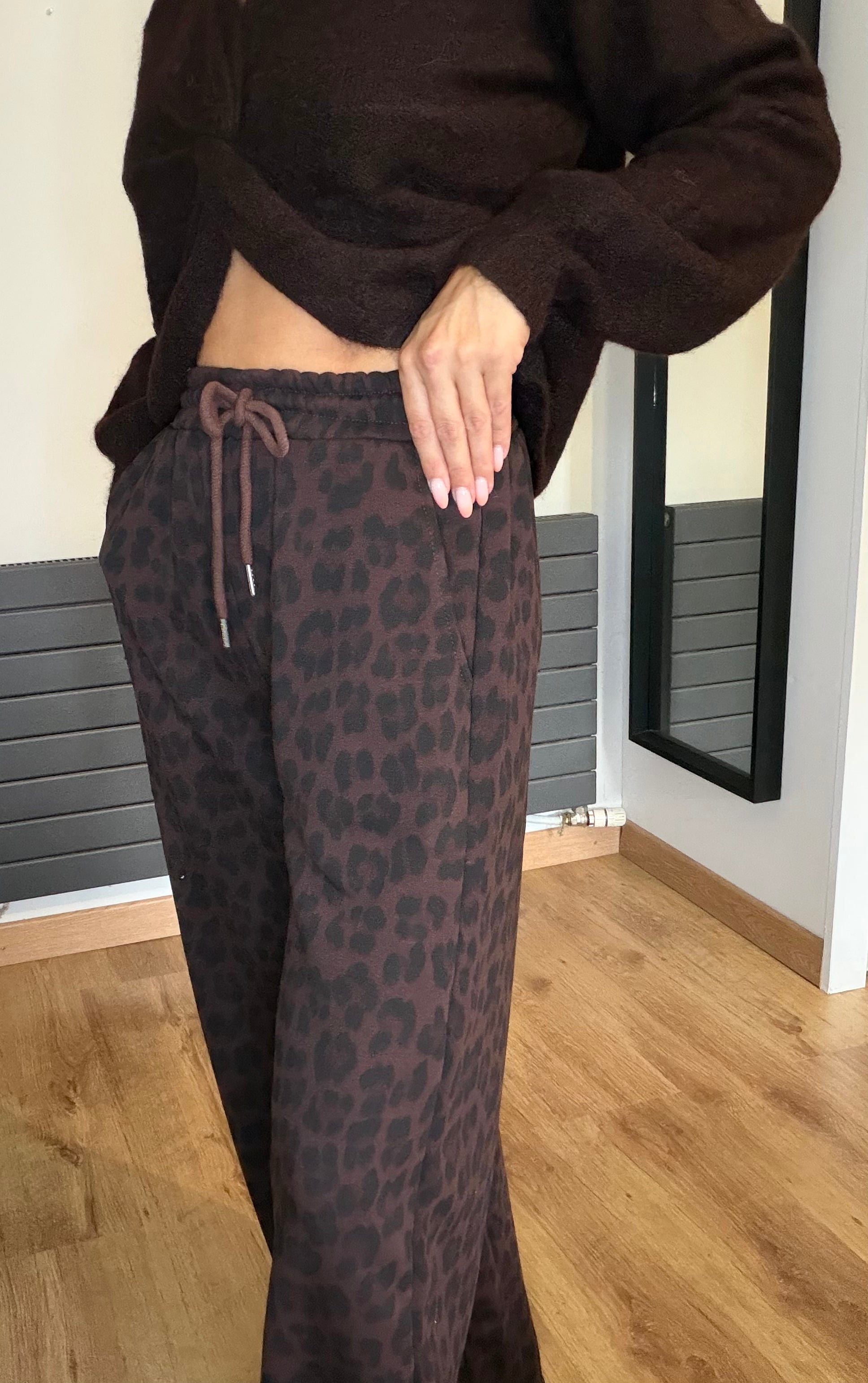 Pantalon léopard marron foncé