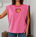 Top cœur rose