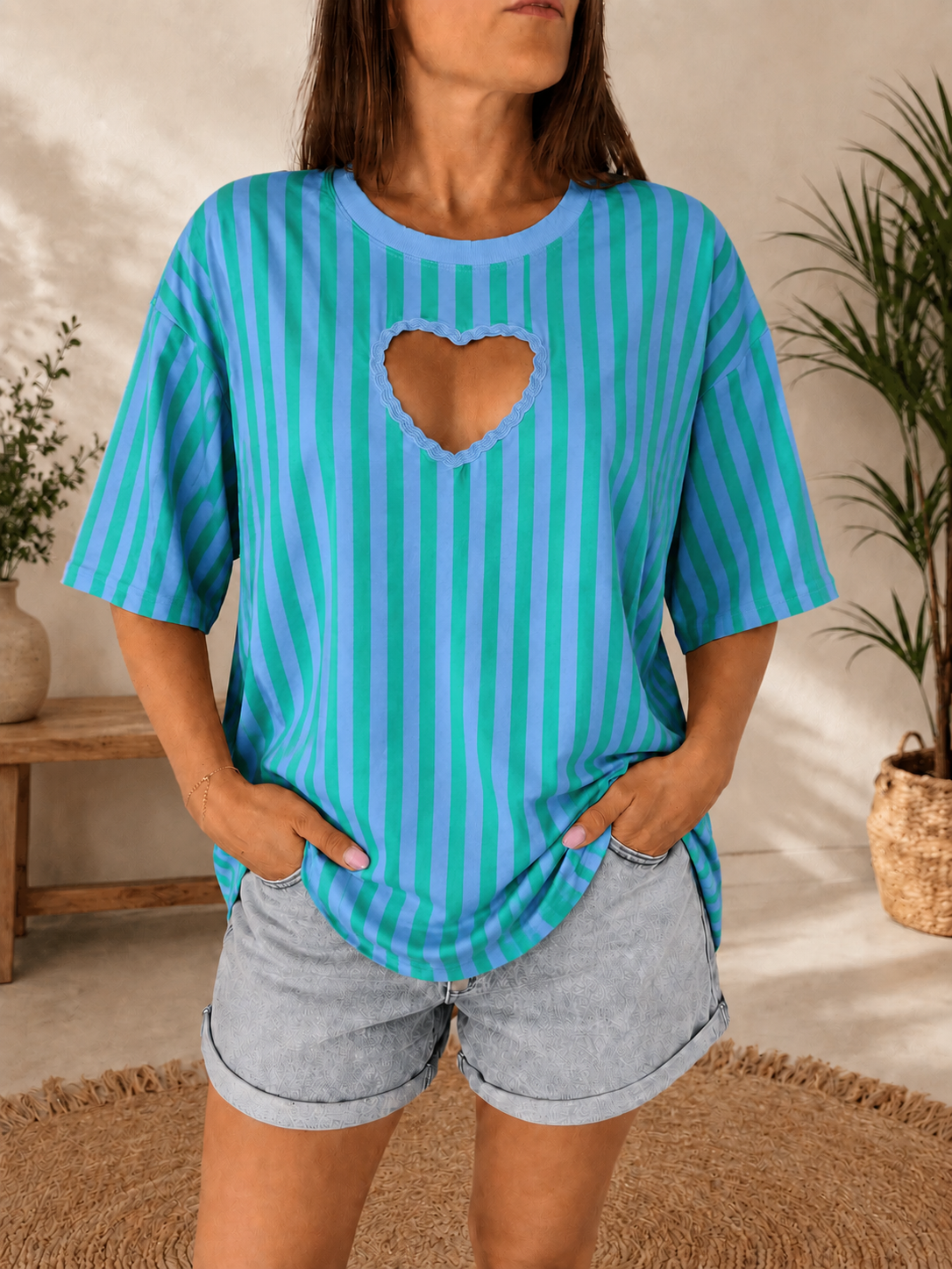 T-shirt cœur bleu
