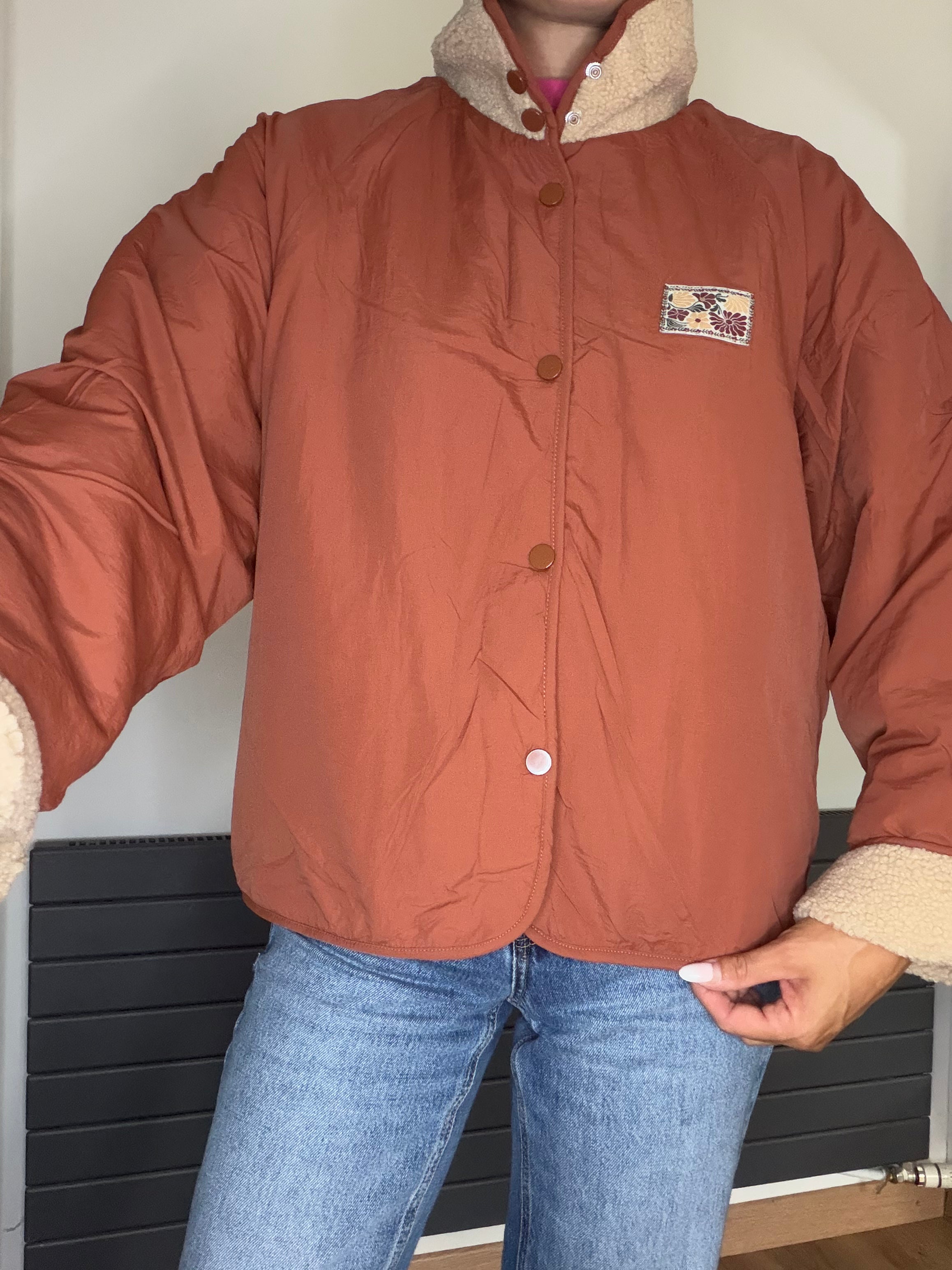 Veste réversible terracota