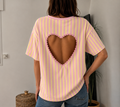 T-shirt cœur rose et jaune