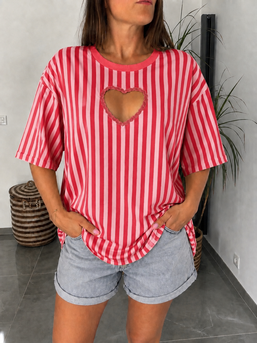 T-shirt cœur rouge