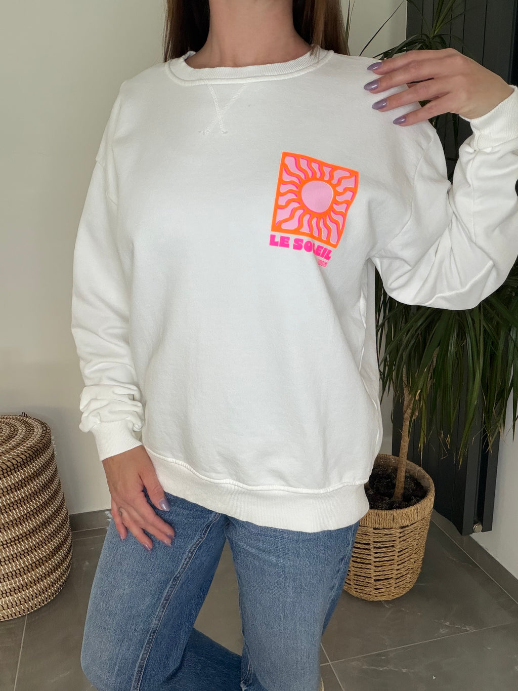sweat blanc le soleil