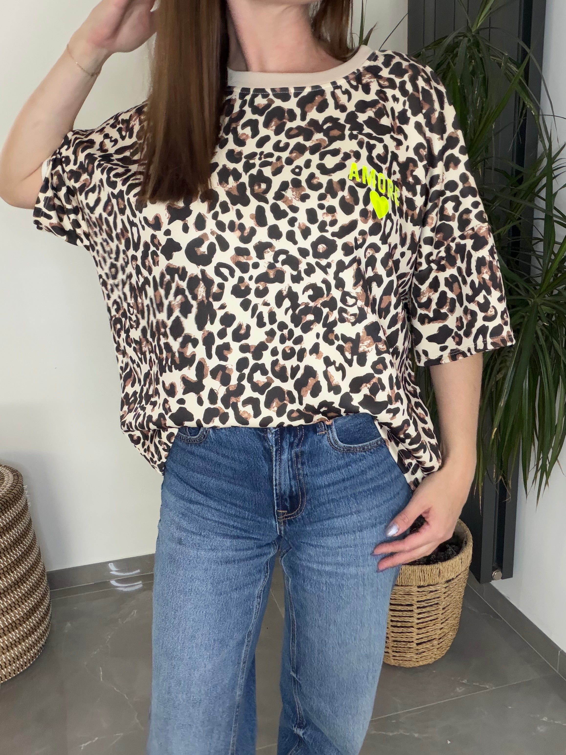 T-Shirt leopard amour