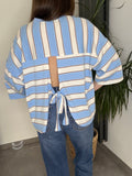 T-Shirt bleu noeud
